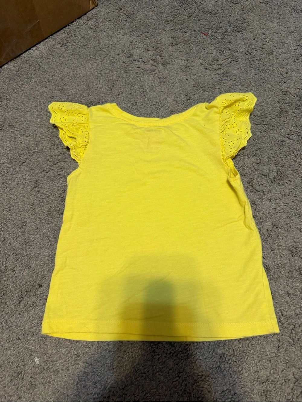 Cat & Jack Bright Yellow Eyelet Flutter Sleeve Tee